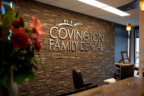 The reception area of Covington Family Dental 